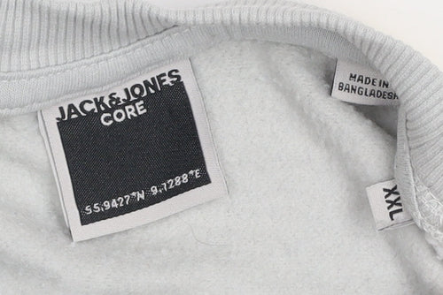 Jack & Jones Men’s Grey 2XL Crew Neck Pullover Sweatshirt