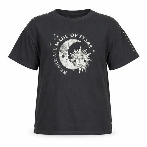 Next Girls Black 11 Years Studded Celestial Graphic Cotton T-Shirt