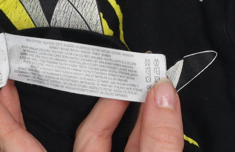 Pokémon Boys Black Pikachu Graphic T-Shirt 12-13 Years Cotton Crew Neck