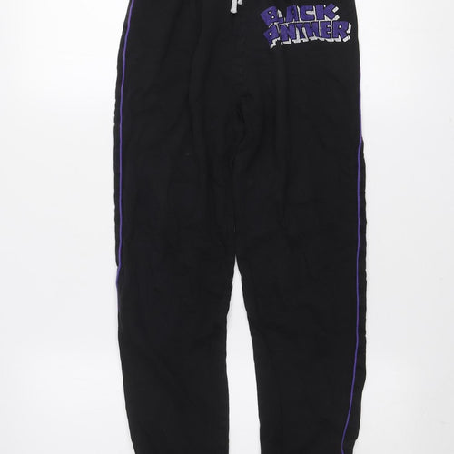 Marvel Boys Black Panther Black Jogger Sweatpants 11-12 Years Cotton Blend