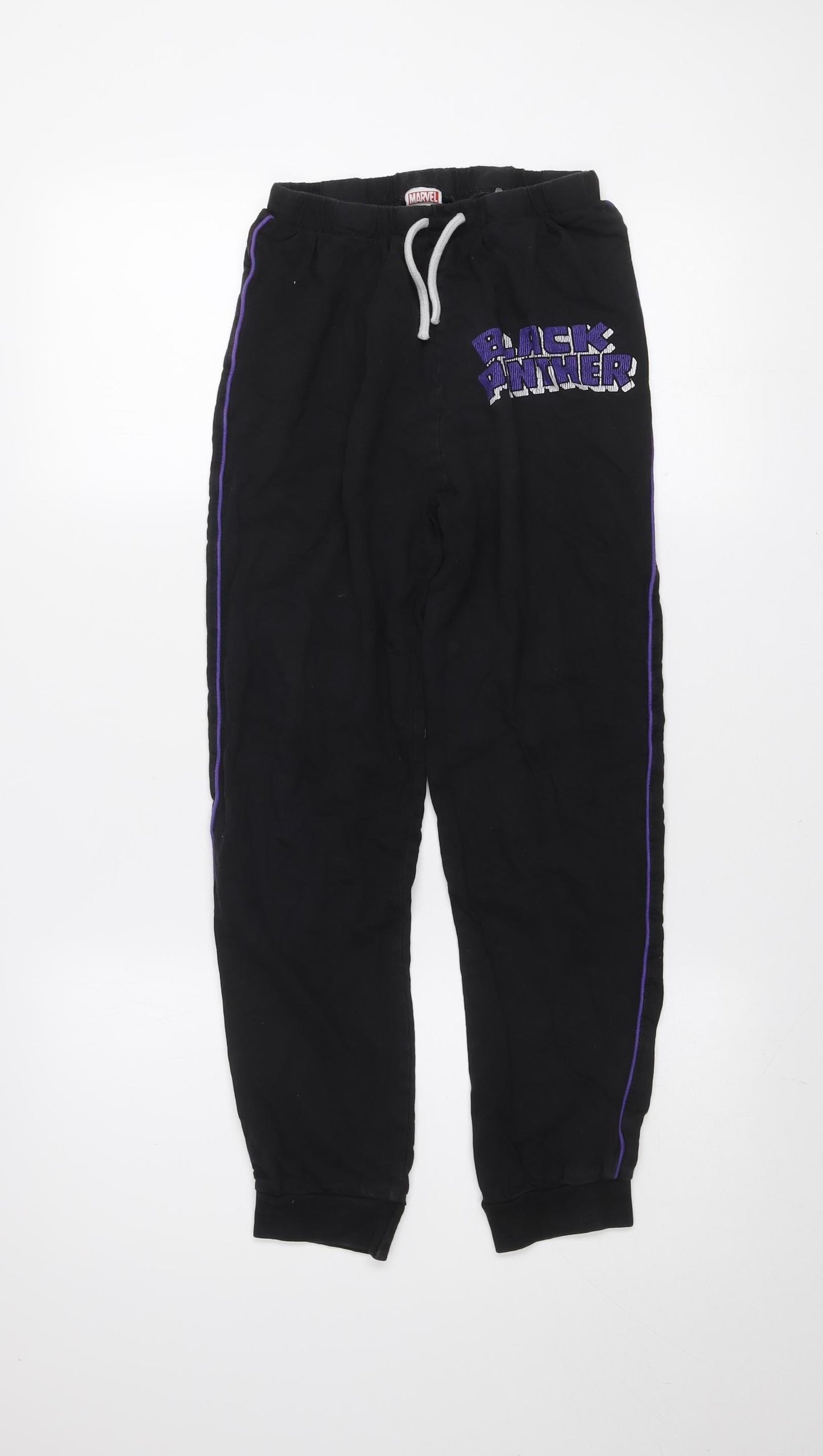 Marvel Boys Black Panther Black Jogger Sweatpants 11-12 Years Cotton Blend