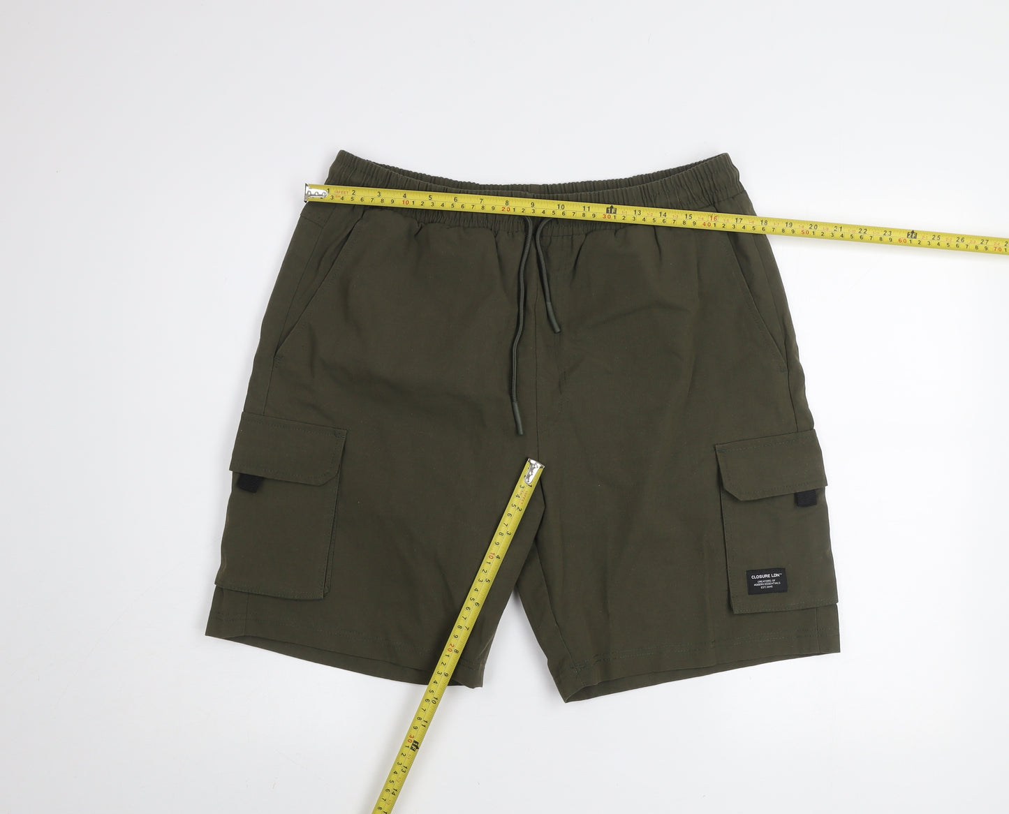 Closure LDN Men's Green Cargo Shorts XL Casual Elastic Waist