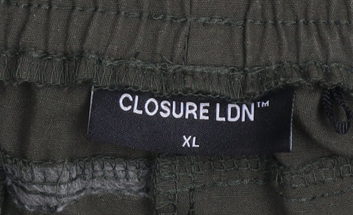 Closure LDN Men's Green Cargo Shorts XL Casual Elastic Waist