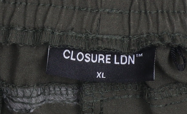 Closure LDN Men's Green Cargo Shorts XL Casual Elastic Waist