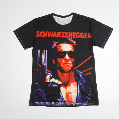 Men’s Black The Terminator Movie Graphic T-Shirt L Polyester Blend