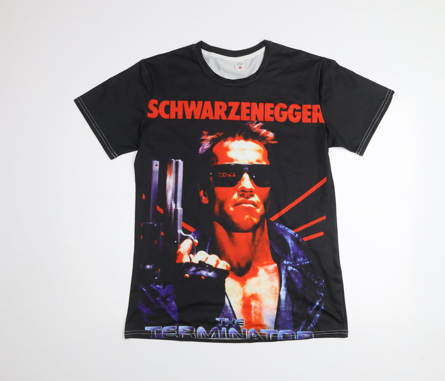 Men’s Black The Terminator Movie Graphic T-Shirt L Polyester Blend