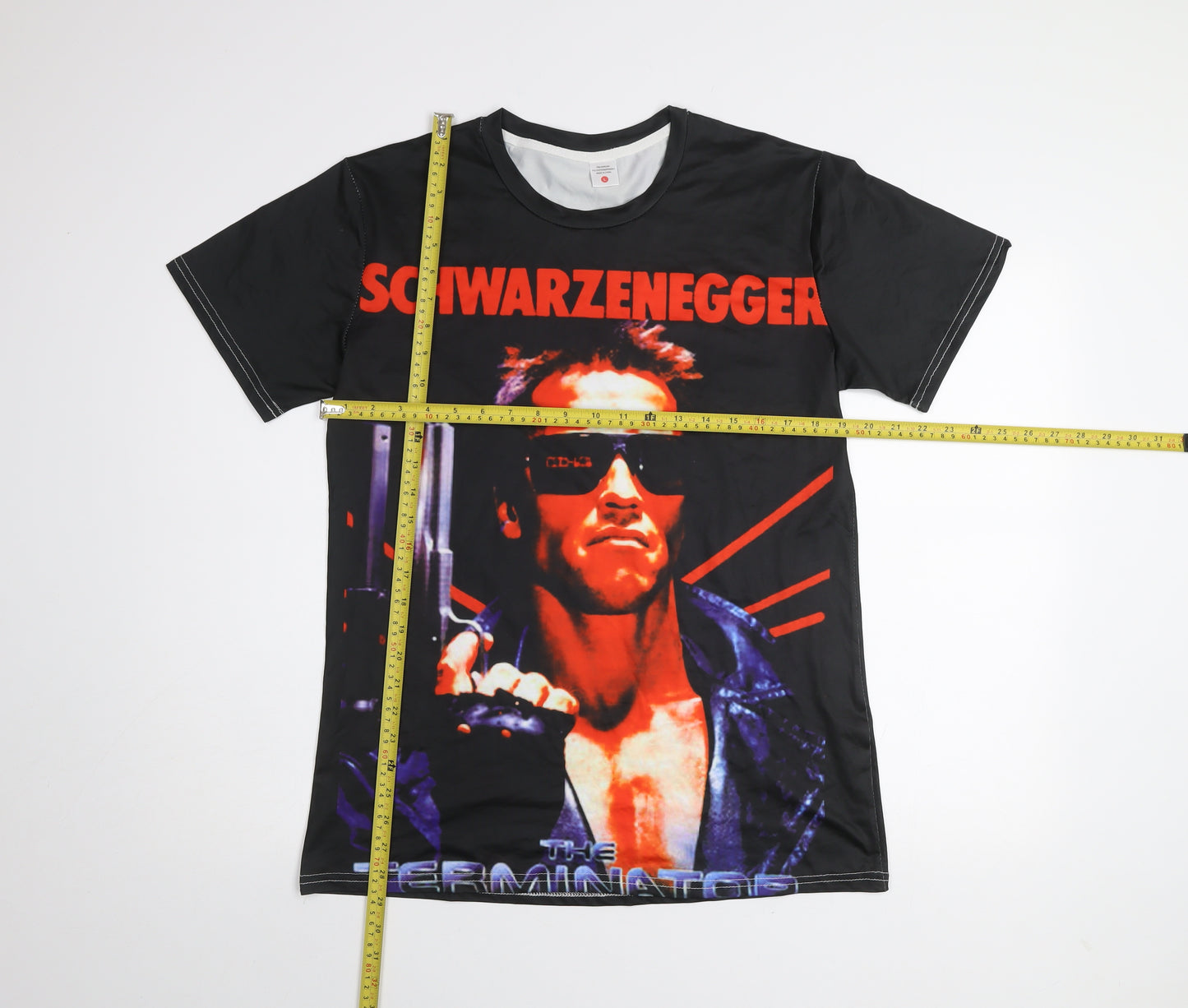 Men’s Black The Terminator Movie Graphic T-Shirt L Polyester Blend