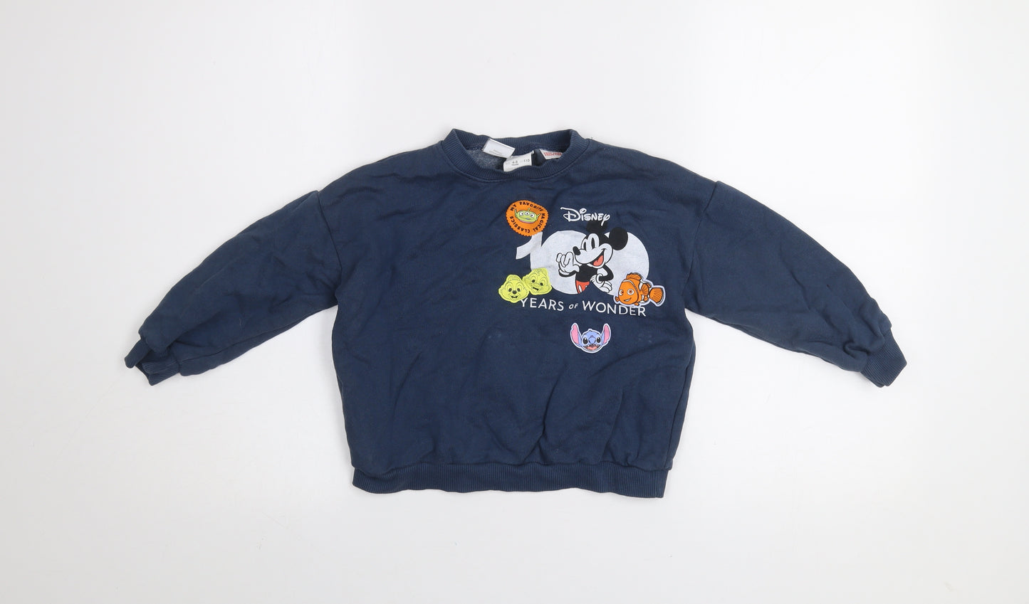 Zara Boys Blue Disney Pullover Sweatshirt 4-5 Years Mickey & Friends