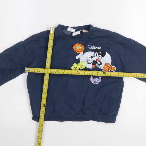Zara Boys Blue Disney Pullover Sweatshirt 4-5 Years Mickey & Friends