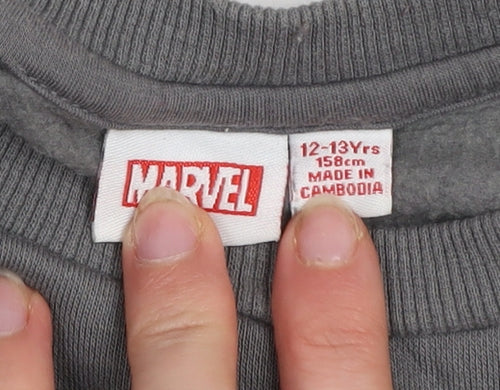 Marvel Boys Grey Black Panther Pullover Sweatshirt 12-13 Years