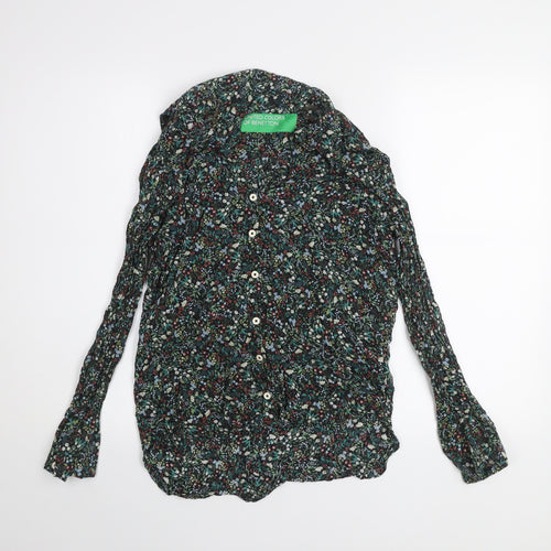 United Colors of Benetton Women's Multicoloured Floral Button-Up Shirt Size 12