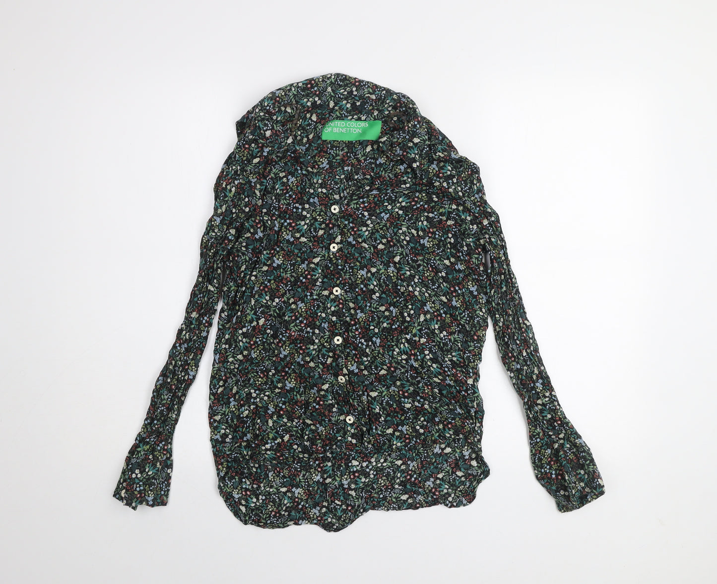 United Colors of Benetton Women's Multicoloured Floral Button-Up Shirt Size 12
