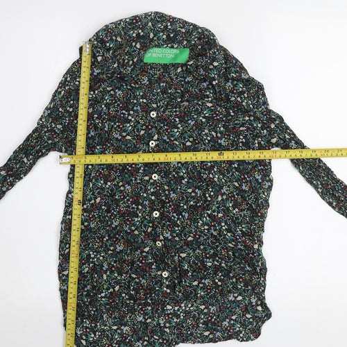 United Colors of Benetton Women's Multicoloured Floral Button-Up Shirt Size 12