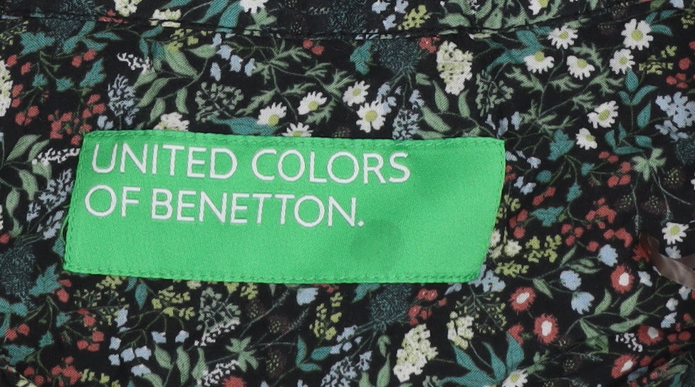 United Colors of Benetton Women's Multicoloured Floral Button-Up Shirt Size 12