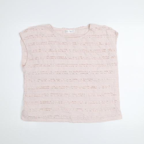 Gallery Women Light Pink Sleeveless Textured Blouse UK M