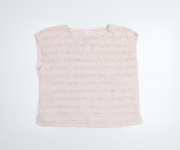 Gallery Women Light Pink Sleeveless Textured Blouse UK M