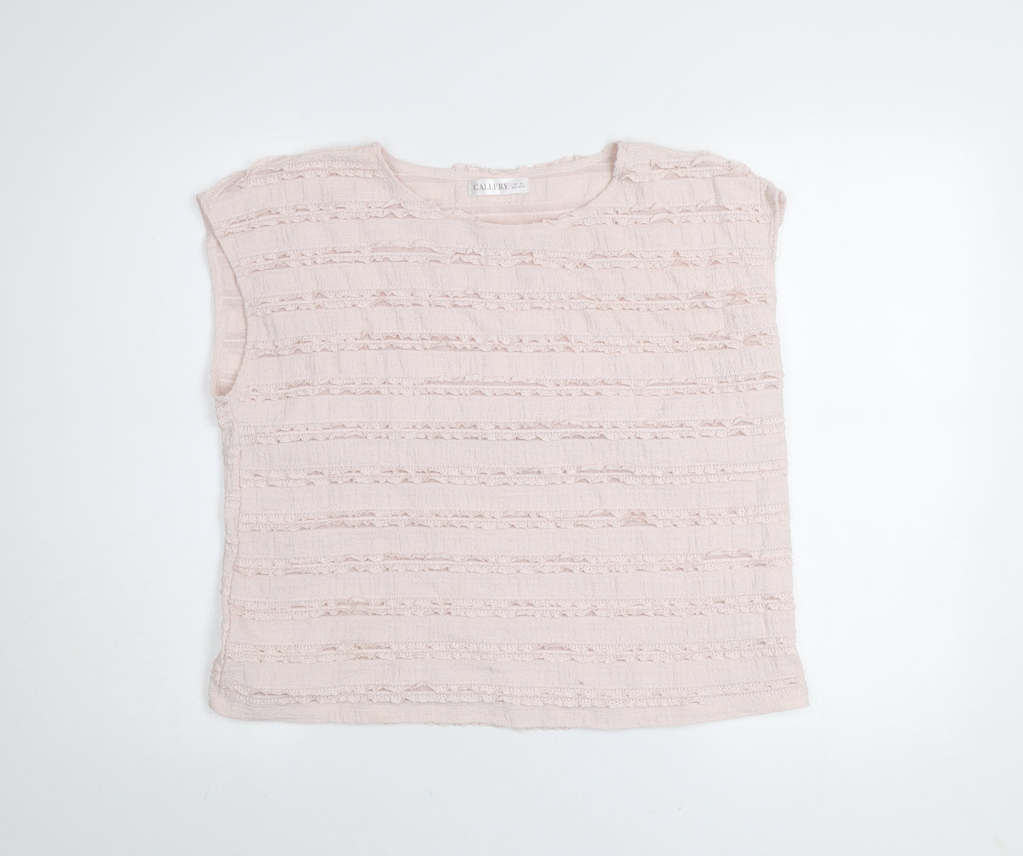 Gallery Women Light Pink Sleeveless Textured Blouse UK M