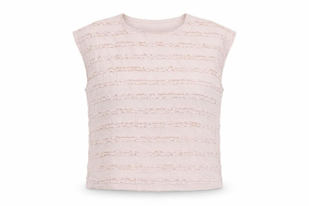 Gallery Women Light Pink Sleeveless Textured Blouse UK M