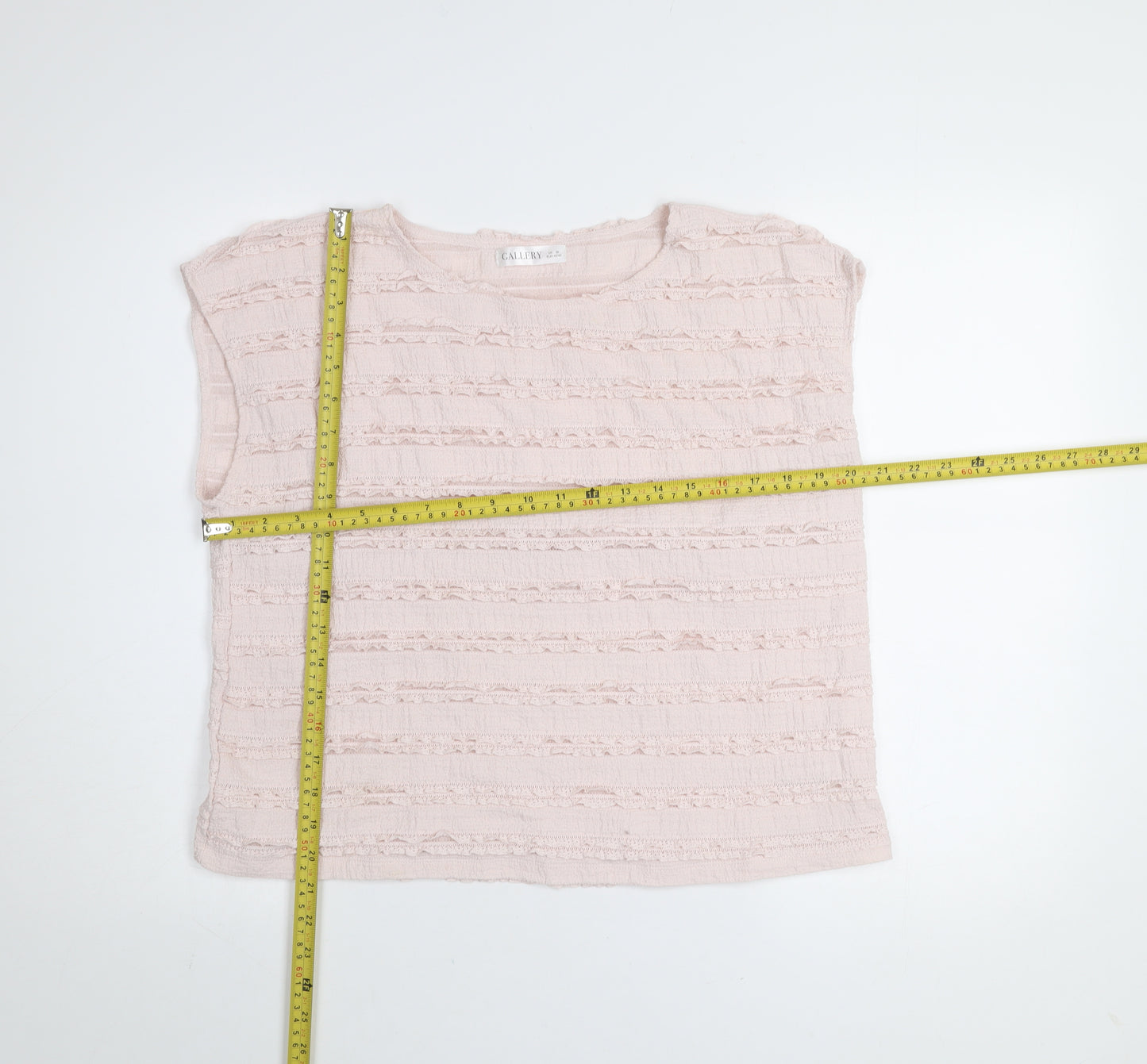 Gallery Women Light Pink Sleeveless Textured Blouse UK M