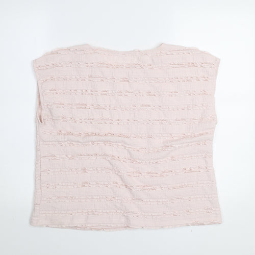 Gallery Women Light Pink Sleeveless Textured Blouse UK M