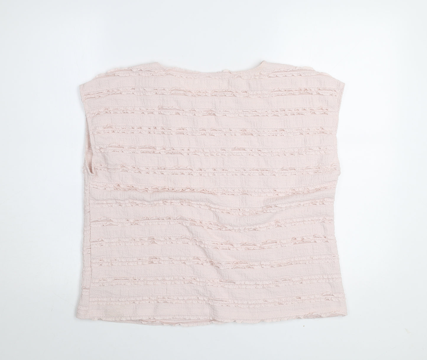Gallery Women Light Pink Sleeveless Textured Blouse UK M
