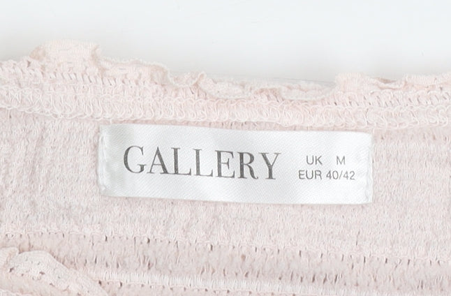 Gallery Women Light Pink Sleeveless Textured Blouse UK M