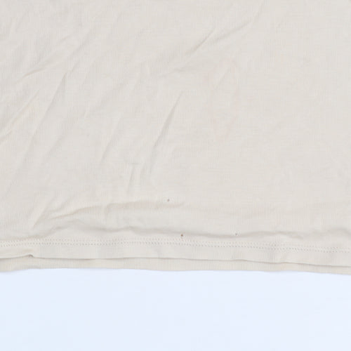 United Colors of Benetton Women’s Beige Cotton Basic T-Shirt M