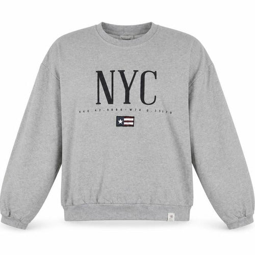 Pull&Bear Womens Grey NYC Pullover Sweatshirt Size 12 Medium