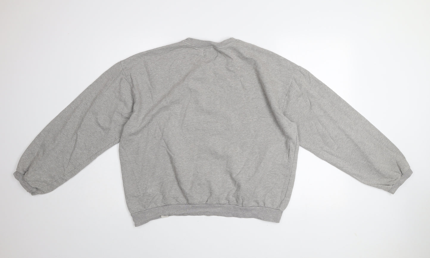 Pull & Bear Womens Grey NYC Pullover Sweatshirt Size 12 Medium