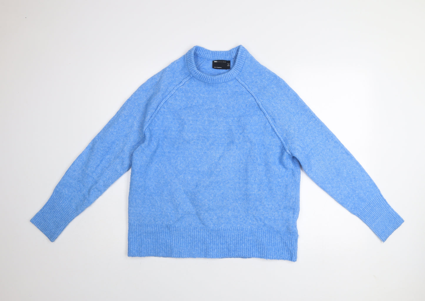 ASOS DESIGN Women’s Blue Relaxed Fit High Neck Knitted Jumper Size 8