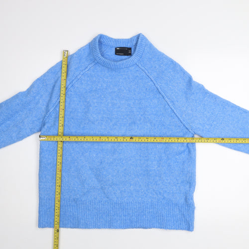 ASOS DESIGN Women’s Blue Relaxed Fit High Neck Knitted Jumper Size 8