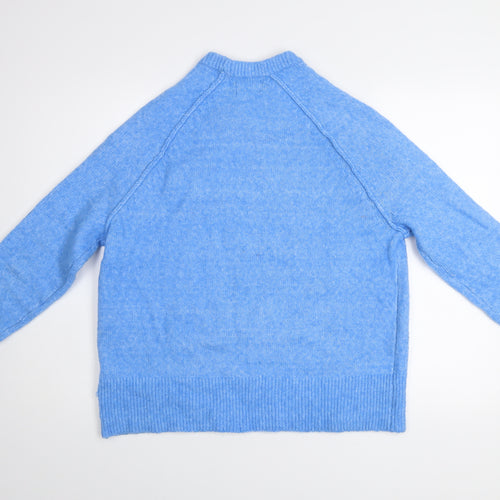ASOS DESIGN Women’s Blue Relaxed Fit High Neck Knitted Jumper Size 8