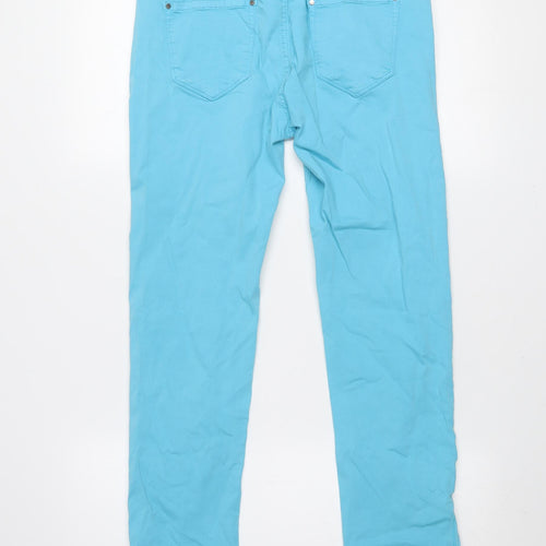 Kalisson Womens Blue Slim Ankle Zip Stretch Jeans Size 12