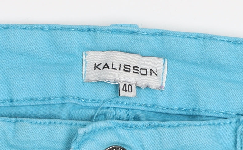 Kalisson Womens Blue Slim Ankle Zip Stretch Jeans Size 12