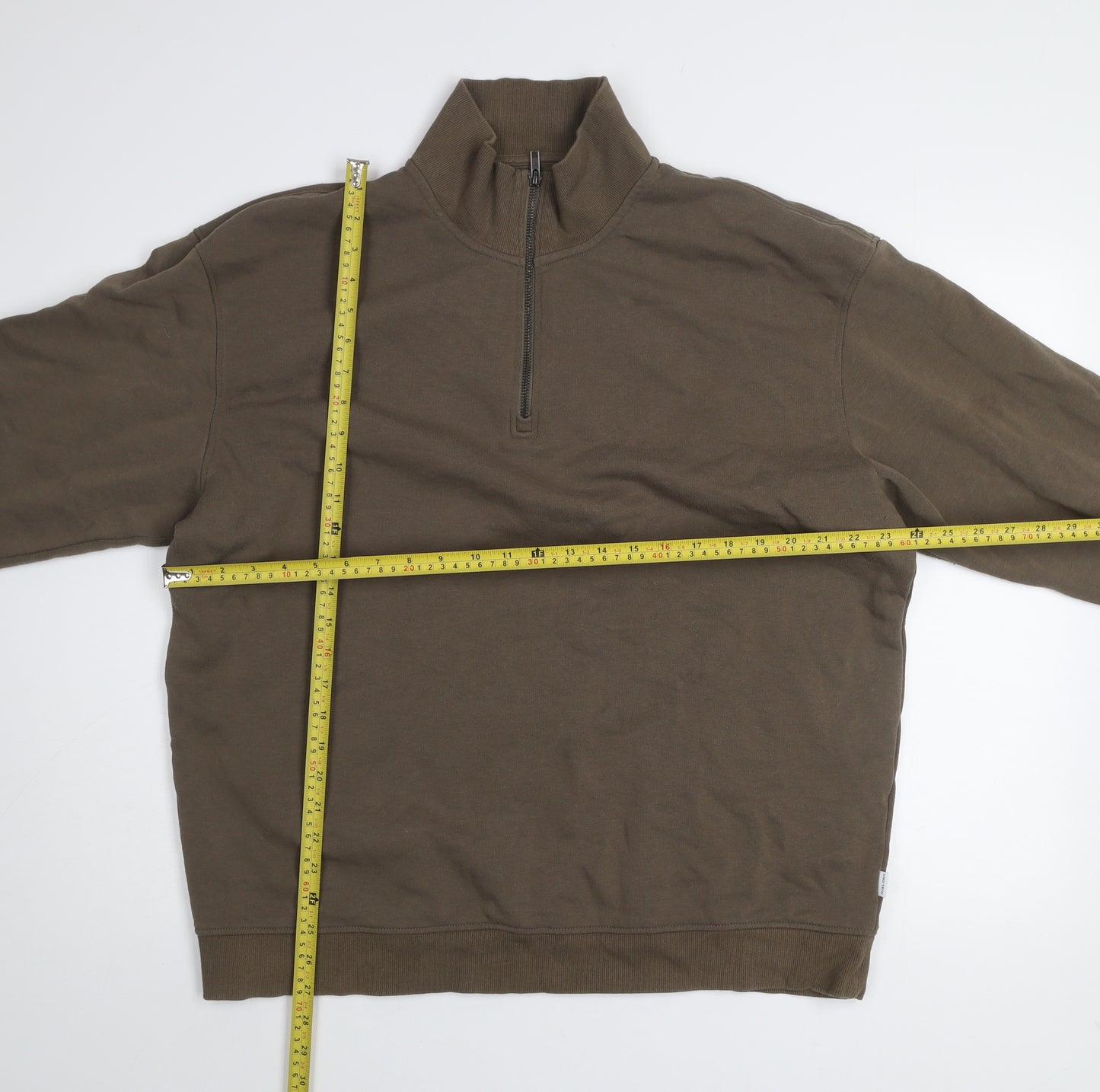 Jack & Jones Men’s Brown 2XL Half Zip Fleece Sweatshirt