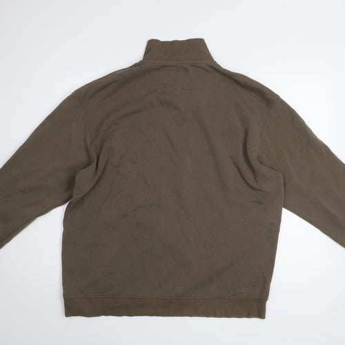 Jack & Jones Men’s Brown 2XL Half Zip Fleece Sweatshirt