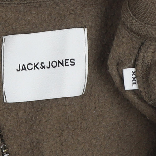 Jack & Jones Men’s Brown 2XL Half Zip Fleece Sweatshirt