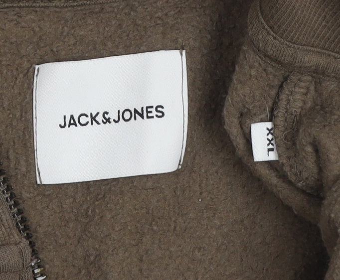 Jack & Jones Men’s Brown 2XL Half Zip Fleece Sweatshirt