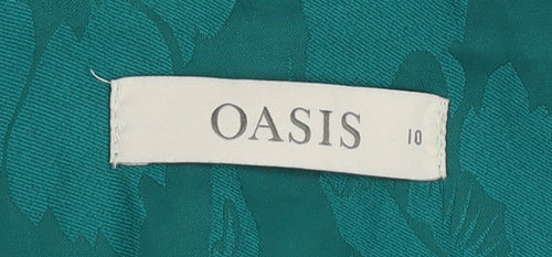 Oasis Women's Green Ruffle Off Shoulder Camisole Top Size 10