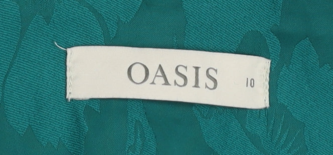 Oasis Women's Green Ruffle Off Shoulder Camisole Top Size 10