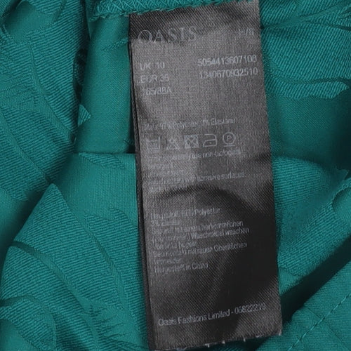 Oasis Women's Green Ruffle Off Shoulder Camisole Top Size 10