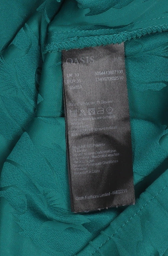 Oasis Women's Green Ruffle Off Shoulder Camisole Top Size 10