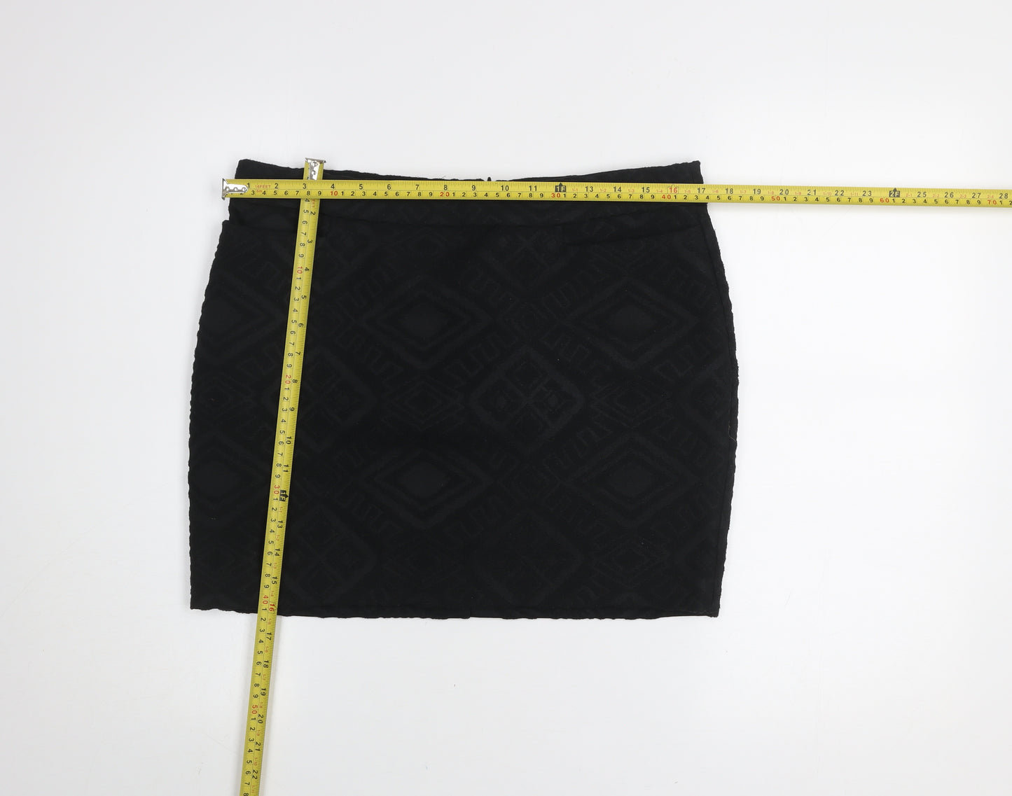 Next Womens Black Size 12 Straight Pencil Jacquard Skirt