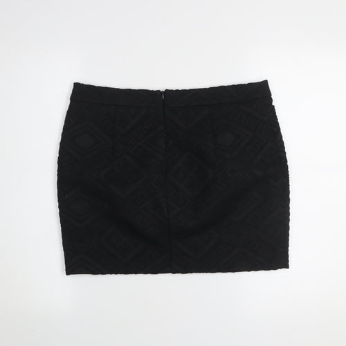 Next Womens Black Size 12 Straight Pencil Jacquard Skirt