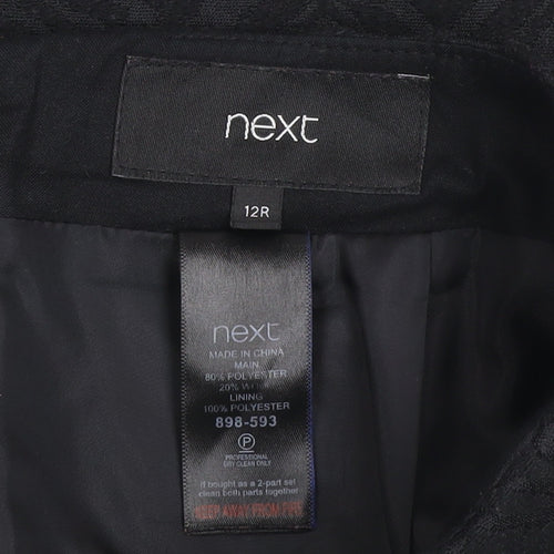 Next Womens Black Size 12 Straight Pencil Jacquard Skirt