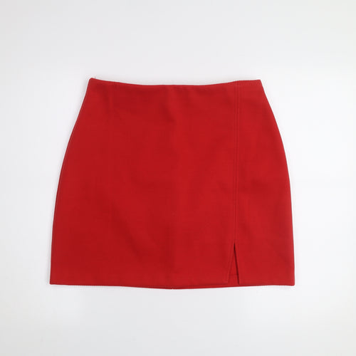Dunnes Women Red Size 12 Pencil Mini Skirt Polyester