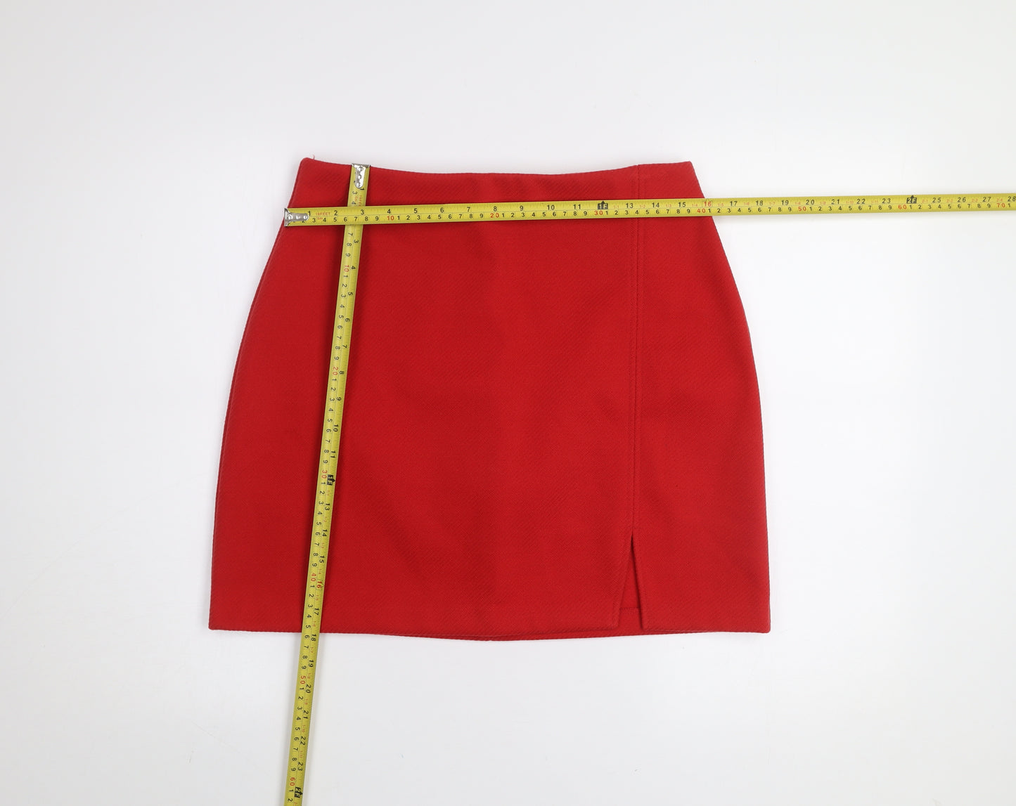 Dunnes Women Red Size 12 Pencil Mini Skirt Polyester