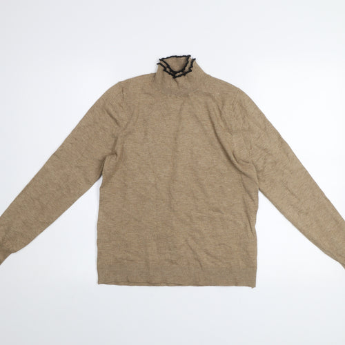 Sfera Women’s Beige High Neck Knit Jumper Size 14