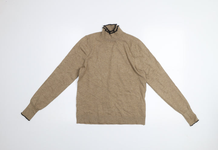 Sfera Women’s Beige High Neck Knit Jumper Size 14