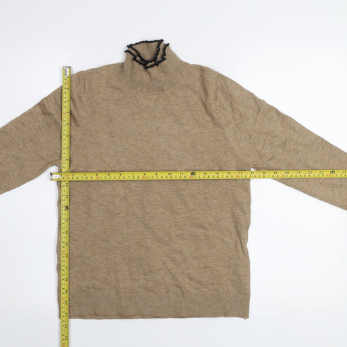 Sfera Women’s Beige High Neck Knit Jumper Size 14